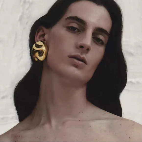 Vintage Gold Geometric 18K Gold Stainless Steel Waterproof Earrings - Picture 1 of 10